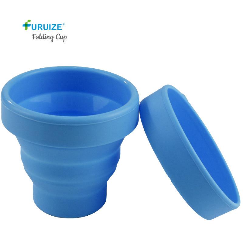 

Collapsible Silicone Travel Cup for Water and Mouthwash 170 ml небесно-голубой