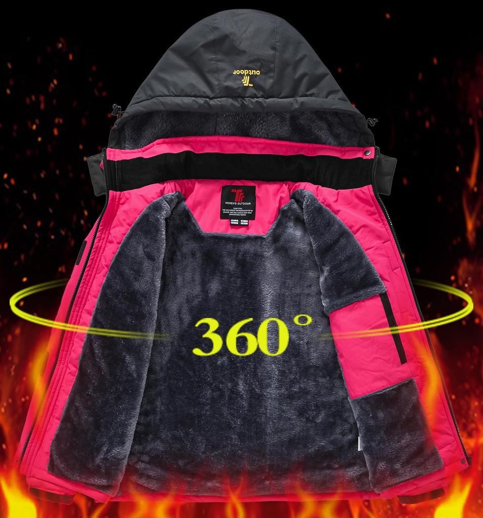YSENTO Winter Jacket with Fleece Stand and Detachable and Warm for and Motorcycle Perfect for Fall and Size 01 M Women's Lining, Collar, Hood,