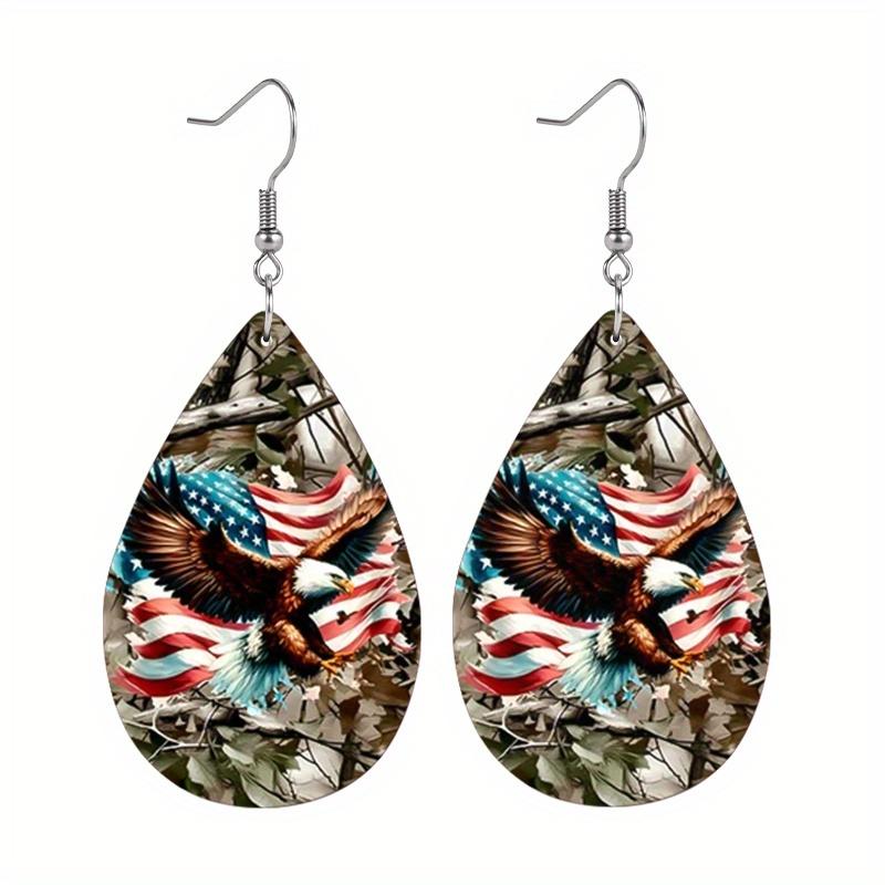 Independence Day Earrings Spread Wings Eagle PU Leather Earrings Holiday Gifts for Friends Party Fashion Accessories Elegant Earrings Party Earrings