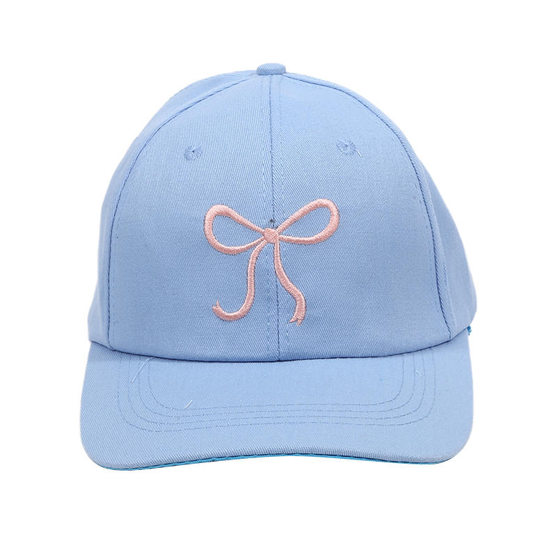 Women Summer Cute Sun Protection Wide Brim Hat Fashionable Net Hat Versatile Accessory Butterfly Knot Embroidered Baseball Cap