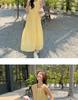 New Summer 2026 Women's Yellow Sleeveless French Vest Dress - Beach Resort Style