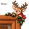 Holiday Door Decor Christmas Wooden Topper, Funny Snowman Nutcracker Penguin Angel Santa Claus Indoor Decoration Frame Corner Sign for Window