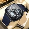 Orologio LED Sportivo da Uomo Impermeabile Luminoso Settimana Data Quadrato Orologio da Polso Cinturino in Silicone Orologi Elettronici al Quarzo