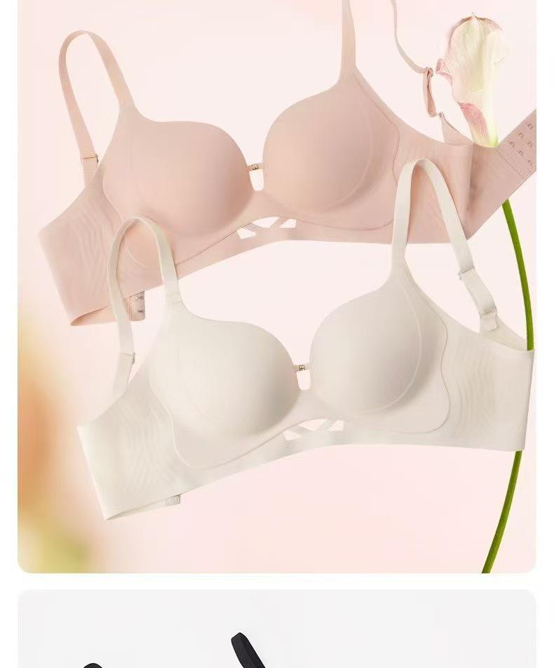 Wirefree Seamless Push-Up Bra: Invisible, Anti-Sag, Side Support for Small Busts.