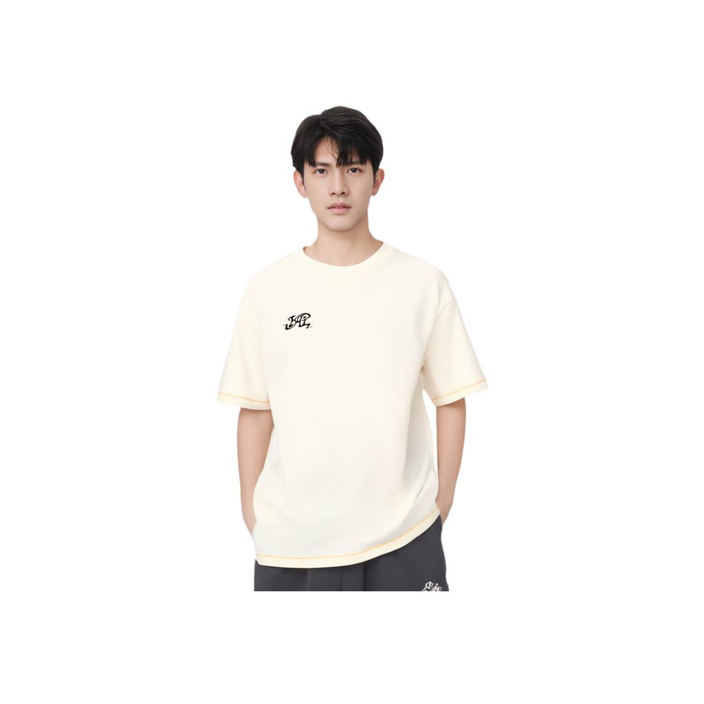 Anta Kyrie Irving Series Casual Round Neck Loose Short Sleeve T-Shirt Unisex Tops Vanilla-White 172521103-1
