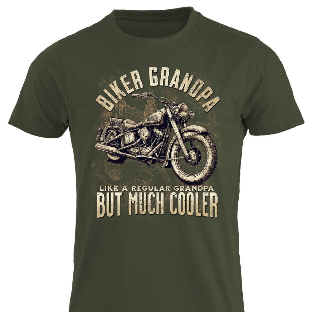 Biker Grandpa Like A Regular Grandad But Much Cooler Vintage Motorcycle Tshirt Motorbike Old Bike Chopper Tee Cafe Racer Shirt Biker Grandad XS