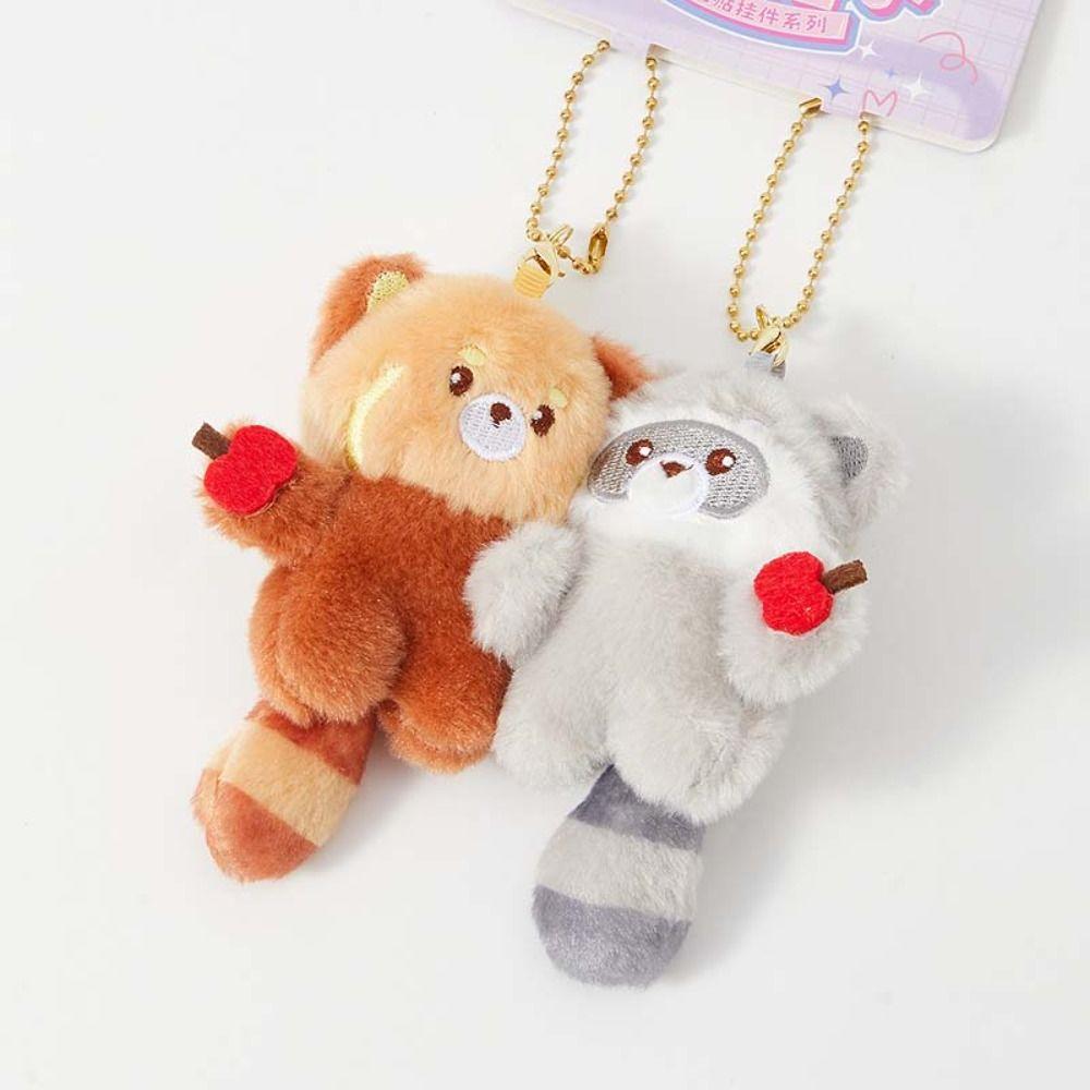 2pcs/set Magnetic Plush Animal Key Buckle Panda Cartoon Couple Pendants Fruit Bag Charm  Friends