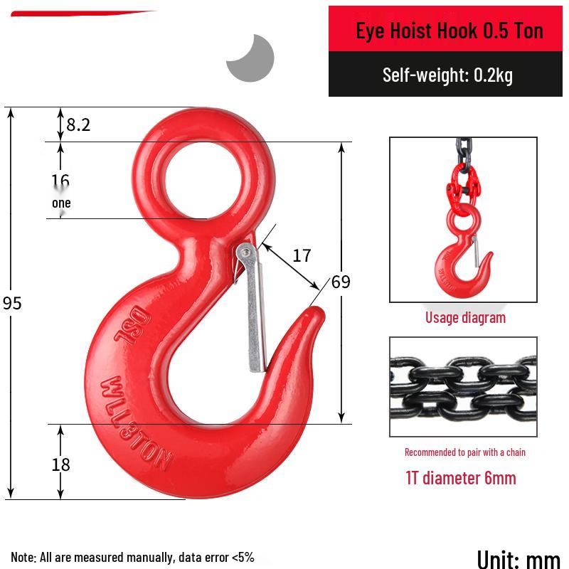 Jundingying 320C 0.5 Ton High-Strength Lifting Eye Hook