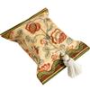 Retro Home Living Room Bedroom Multi-purpose Tissue Box, Aperextraction Box, Printed Pattern Fabric Car Tissue Paper Storage Box
