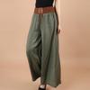Plus Size Wide Leg Trousers Vintage High Waist Belt Causal Bandage Women's Pants Casual Large Size Pantalon Femme