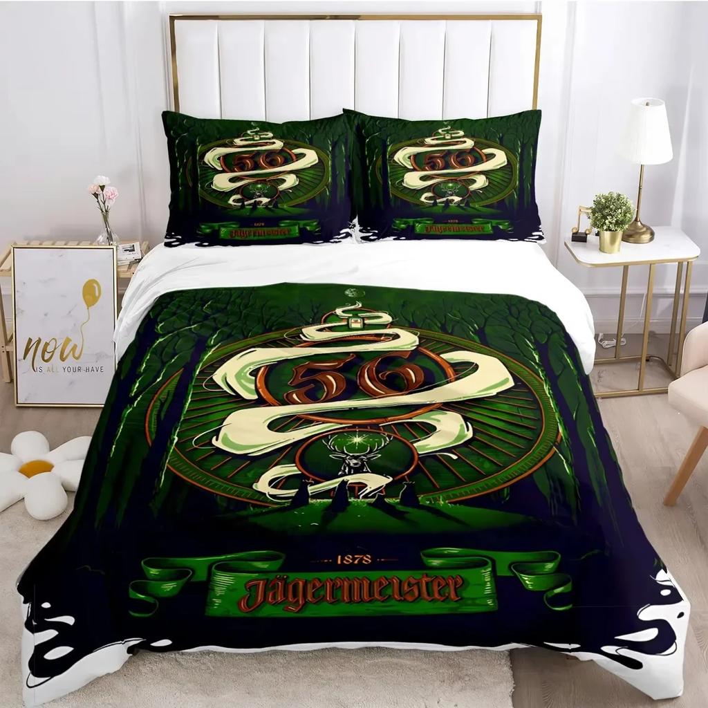 New J-Jagermeister Deer Duvet Cover Kawaii Comforter Bedding Sets Soft Quilt Cover and Pillowcases Single Double Queen King