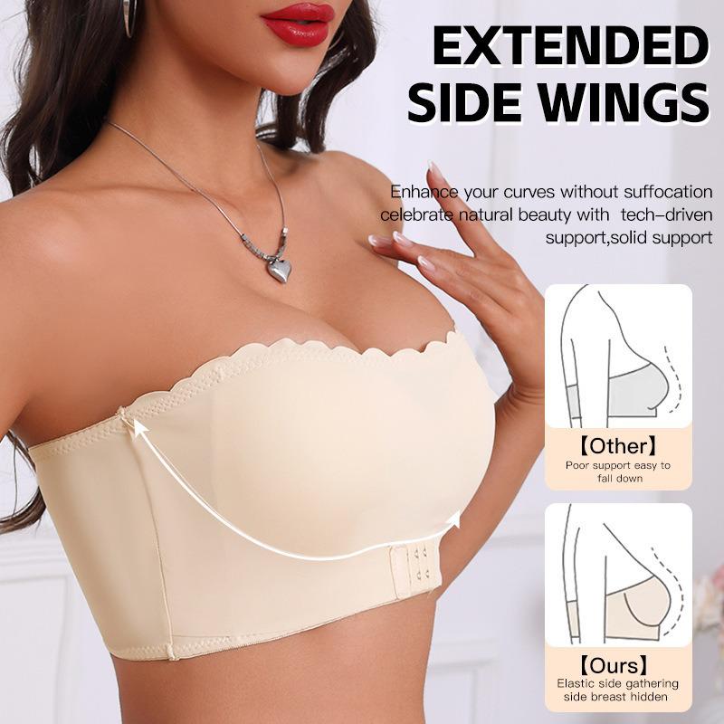 One-Shoulder Non-Slip Strapless Bra with Front Buckle and Invisible Bandage Style