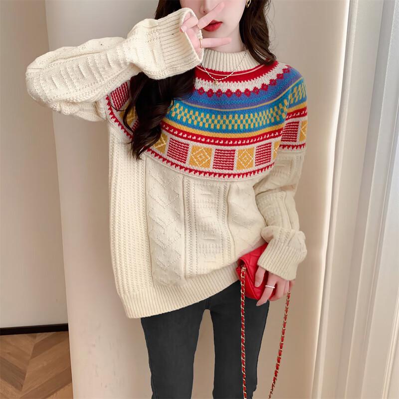 TonLion Women's Geometric Pattern Sweater