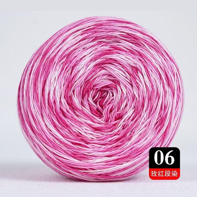 50g/Rotolo Filato di Cotone in Pizzo per Torta per Uncinetto & Maglia Fatto a Mano Fai da Te Morbido Caldo Filato Colorato a Gradiente Filo Materiali per Maglioni