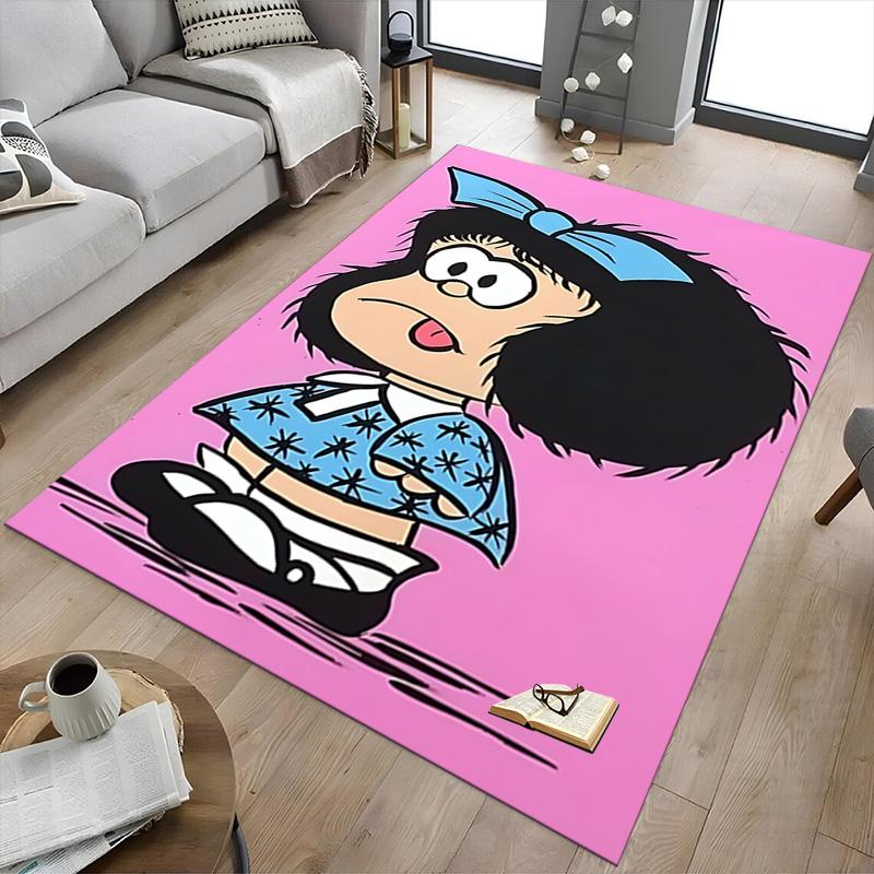 1pc Mafaldas Blue Star Shirt Carpet for Playroom Bedroom Living Room Sofa Home Decor,kids Game Area Rug Non-slip Floor Mat Y73035