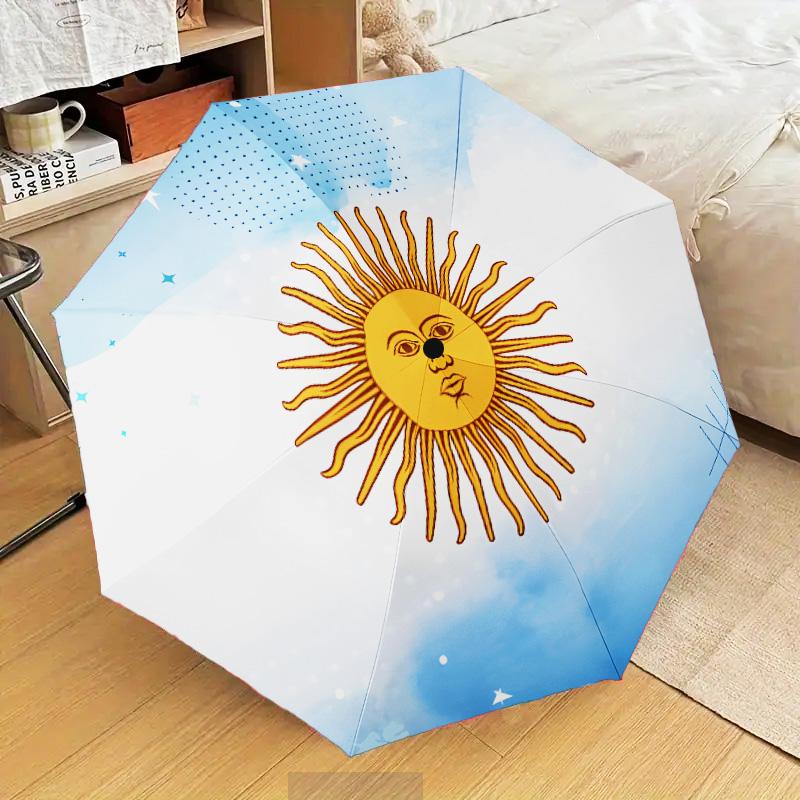 Argentina Flag Design Automatic Folding Umbrella - 8-Rib Travel Umbrella with Auto Open/Close & Portable Gifts for Holidays or Birthdays