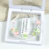 Ancient-style butterfly memory circle bracelet - girl's lustrous colored bead string necklace