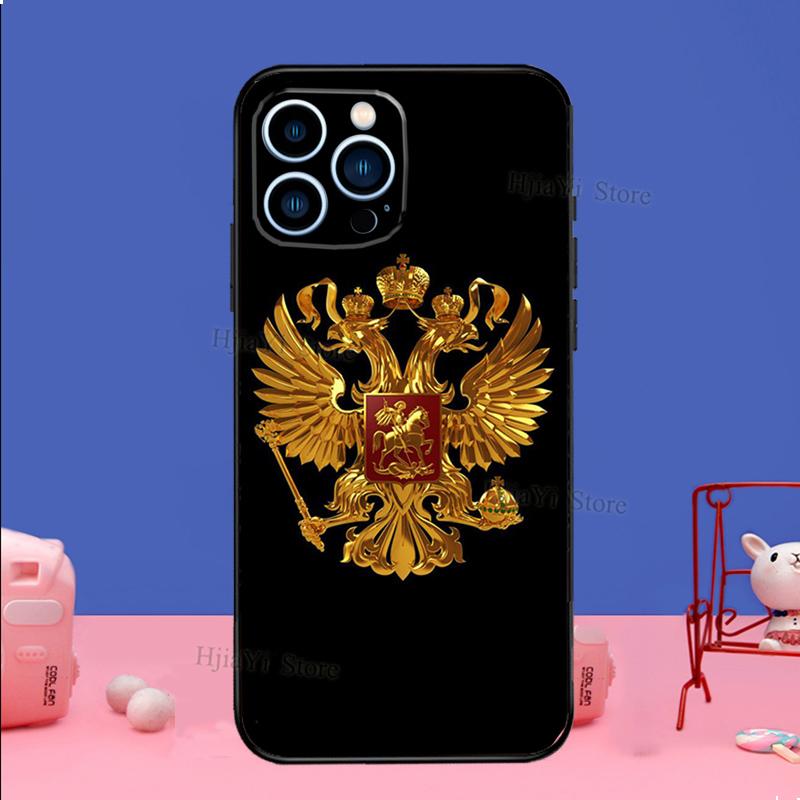 Russia Russian Coat Of Arms Phone Case For iPhone 16 15 11 12 13 14 Pro Max Mini X XS XR Plus SE2 Funda Coque Capa Cover