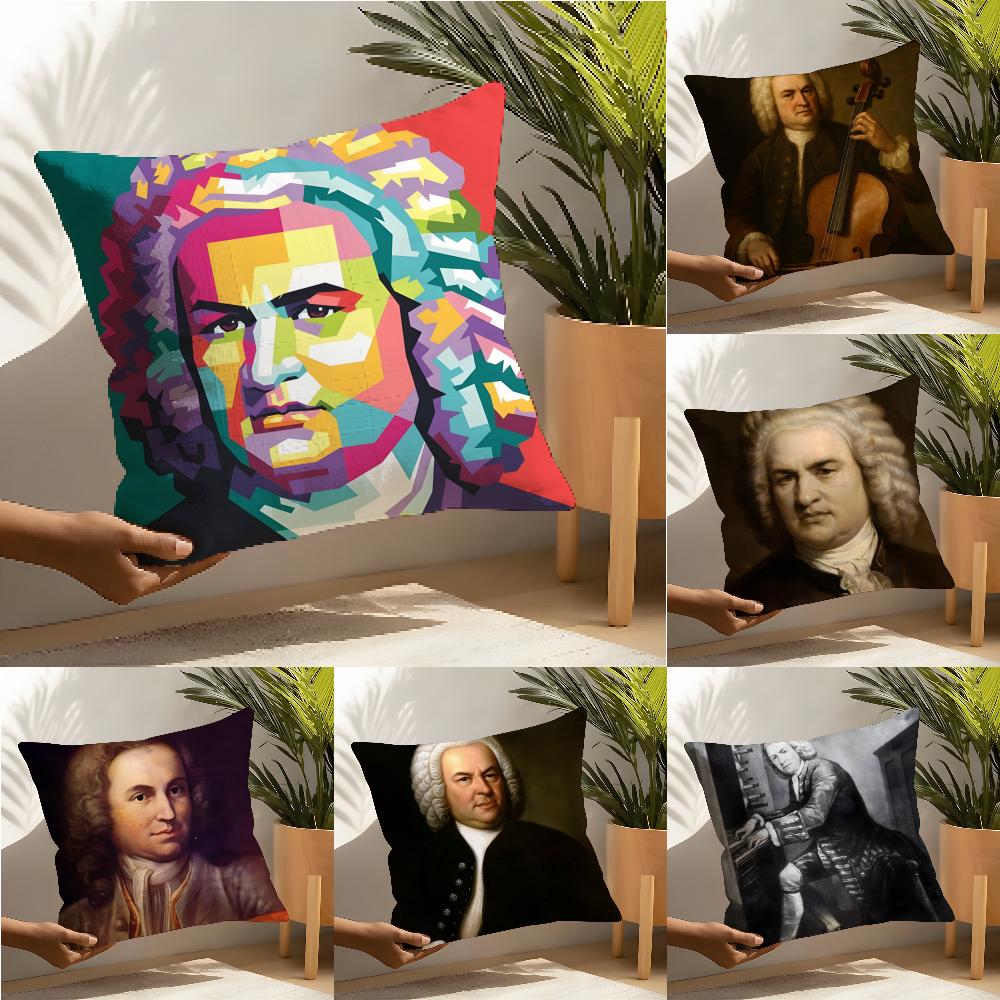 Classical Johann Sebastian Bach Pillow Case Home Living Room Decoration Linen Pillow Cases Cushion Cover