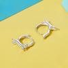 Rockyu Earrings and Rings for Silver Cat Animal Gift Women, Small, Set, 925, Casual, Cute, Earrings, Hoop, Motif, Birthday, Lover's Day, (Cat)