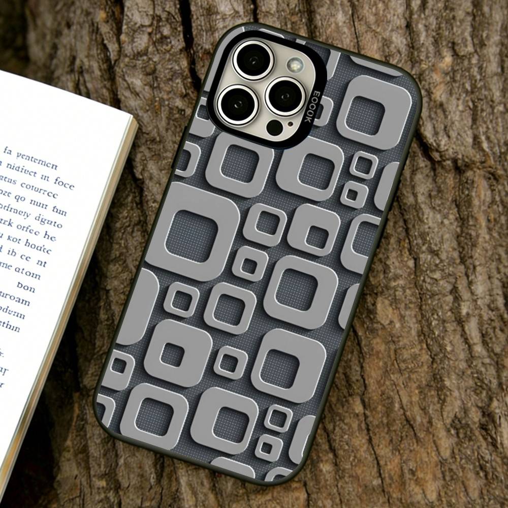 Minimalist Geometric Patterns  Phone Case For iPhone 17,16,15,14,13,12,11 Plus,Pro Max,XS,Colorful Silver Phone case Funda Cover