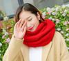 Solid Color Thick Knit Scarf for Women Autumn Winter Korean Style Warm Neckwear Scarf