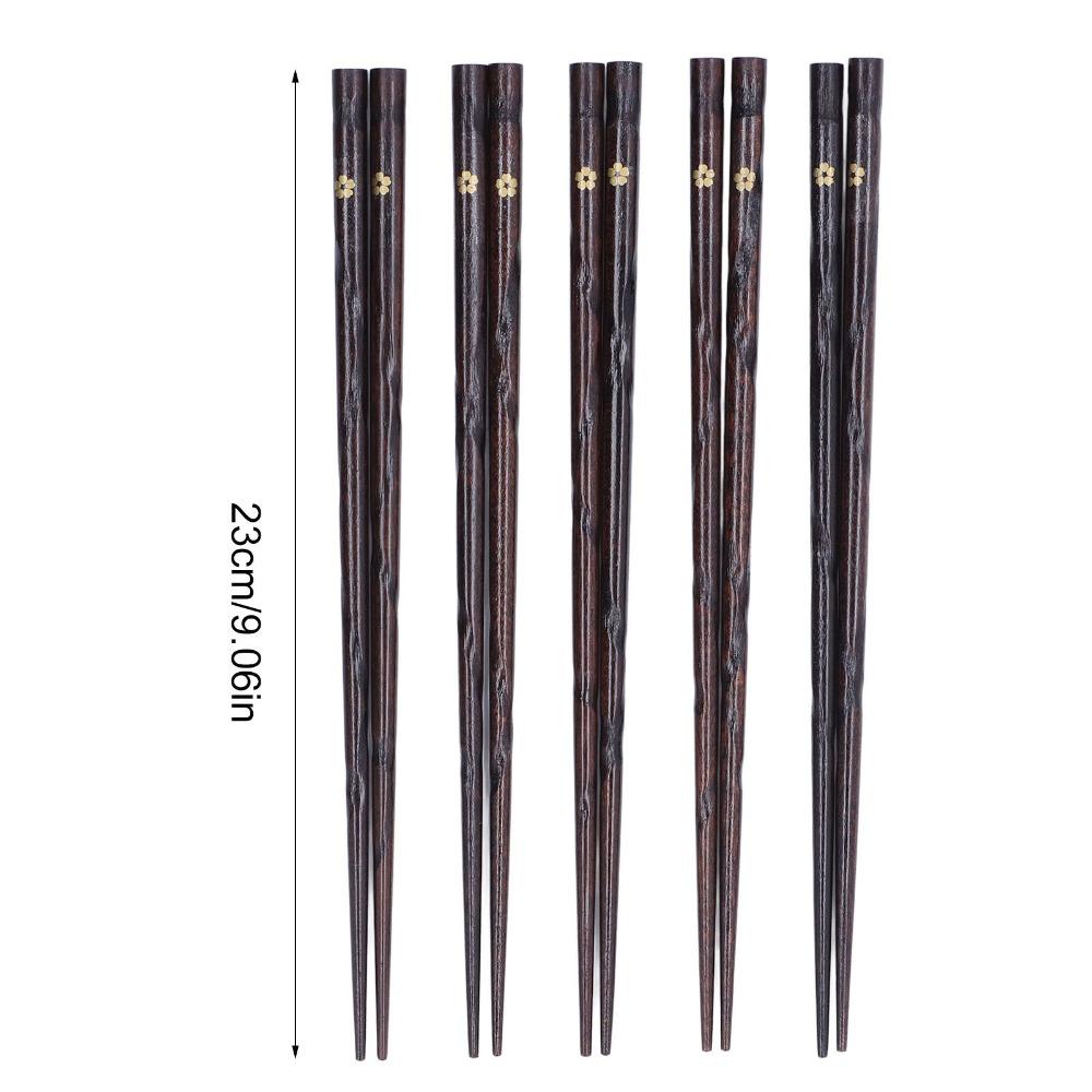 5Pair Wooden Chopsticks Printed Pattern Tableware Set Retro Chopstick Pack  Souvenir Preparation
