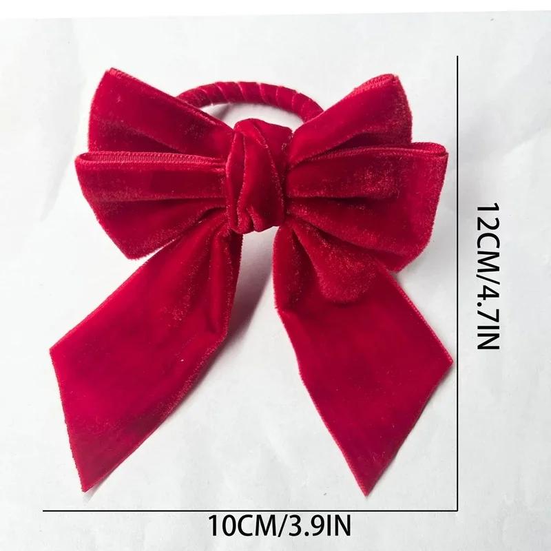 6pcs Napkin Clasp Bow Christmas Napkin Rings Chic Velvet Bowknot For Xmas Dinner Parties Wedding Holiday Home Napkin Holders