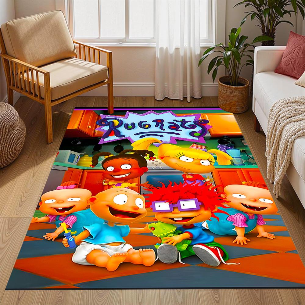 Rugrats: Playtime Chaos Themed Anti-Slip Rugs - Polyester Home Decor, Suitable for Bedrooms, Living Rooms, Doorways, Studios, and Decorations