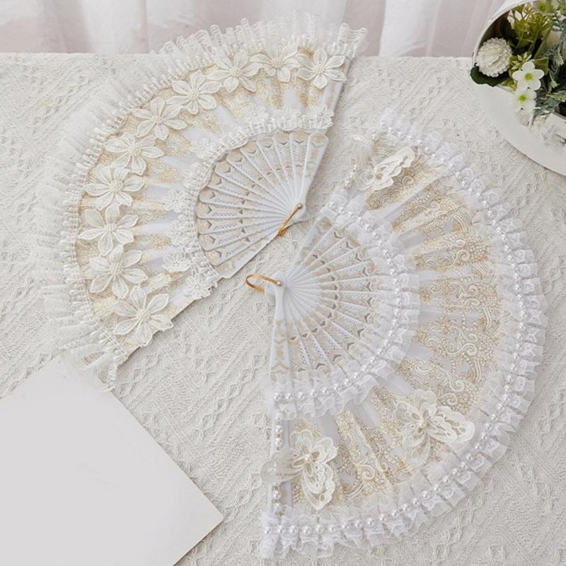 Decorative Butterfly Lace Fan Multifunctional Design Cosplay Accessory For Weddings Photography Shows