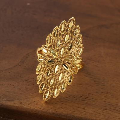 Neuer Hohlring im Hofstil für Damen, modischer Augenring für Damen, Kupferring