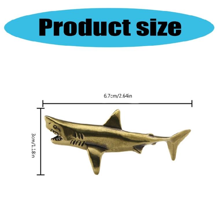 Detailed Shark Figurine Copper Shark Figurine for Enhancing Homes Aesthetics and Collector Showcases Desk Decoration