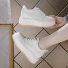 Spring and Autumn Women's Shoes New Heightening Thick-soled Inner Heightening Heels Casual Small Lace-up Versatile Single Shoes