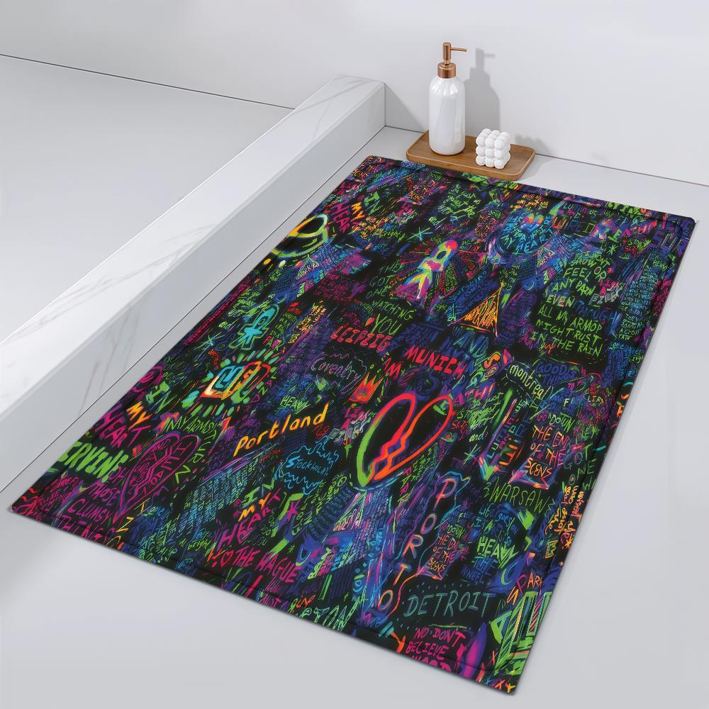 

Door Mat Bedside Entrance Bath Floor Rock Decoration Band Corridor Door Mat Carpet Living C-Coldplay Room Balcony 40cm x 60cm