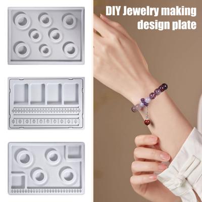 Korálková podložka pro design DIY šperků Flokovaná podložka organizér na korálky pro třídění a navlékání korálků na náhrdelníky a náramky