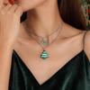Fashionable Snowflake & Christmas Tree Necklace Set - Versatile European & American Clavicle Chain Jewelry