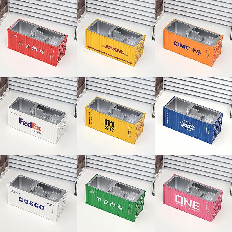 Creative 1:30 Shipping Container Desktop Stationery Storage Box Business Card Organizer Simulated Container Model Ornaments