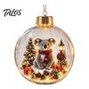 3D Winter Scene Baubles Glowing Christmas Story Ornament, Light-Up Ball Hanging Decor with Warm LED Light, Festive Indoor Home Decorations Mini