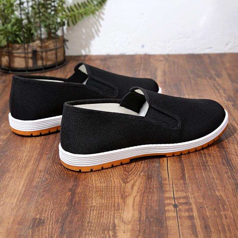 

Тканевая обувь мужская повседневная мужская обувь на одной педали подошва из говяжьей жилы черная тканевая обувь обувь на мягкой подошве 45