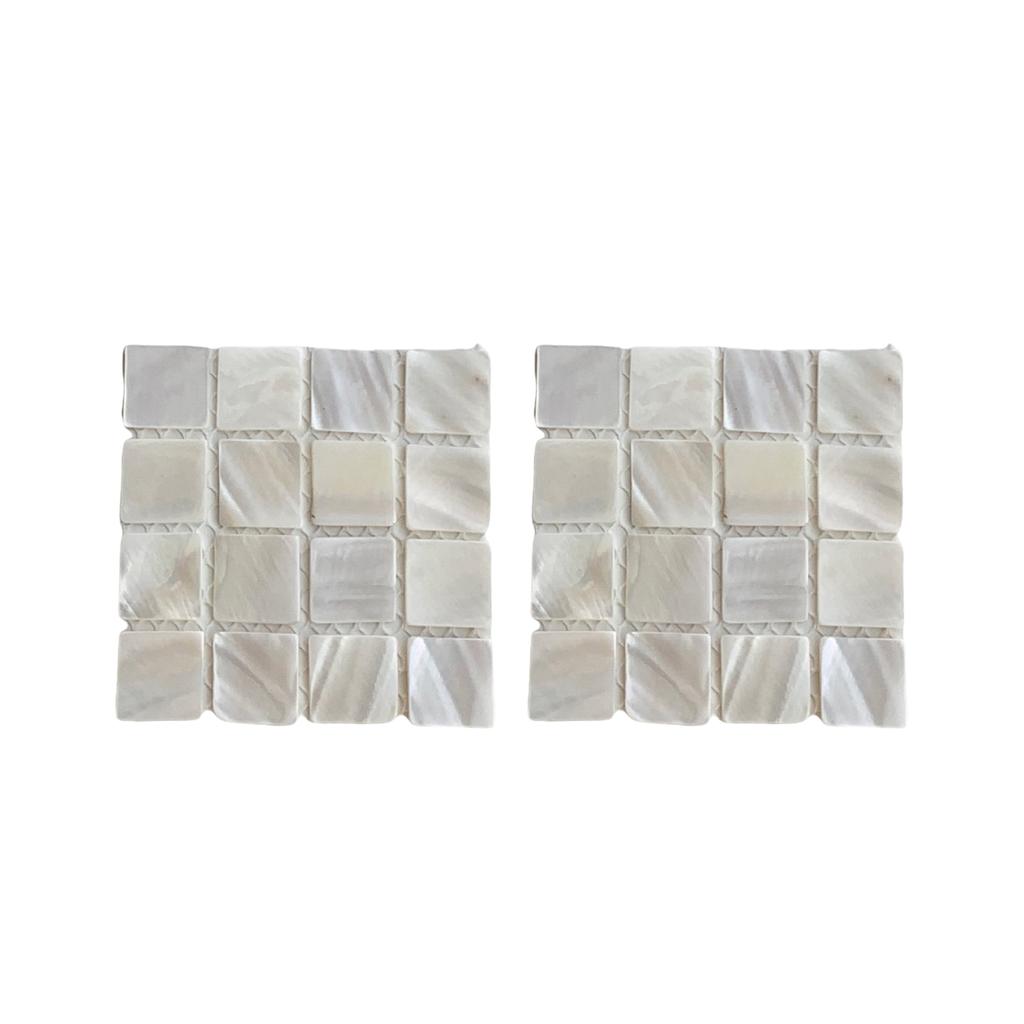 Pack of 2 Natural Shell Drinking Coasters Heatproof Cup Mat for Coffee Tables Photography Props Room Decoration