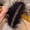 Fumede Women's Ostrich Feather Hair Claw Clip Set