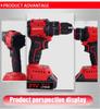 21V Brushless Cordless Drill & Impact Screwdriver with Lithium Battery