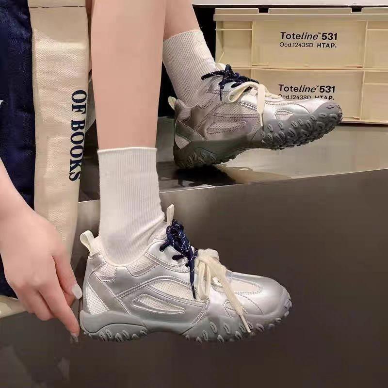 Retro mailman German training soft leather thick sole inner height increase casual shoes women's 2025 summer new mesh breathable sports shoes