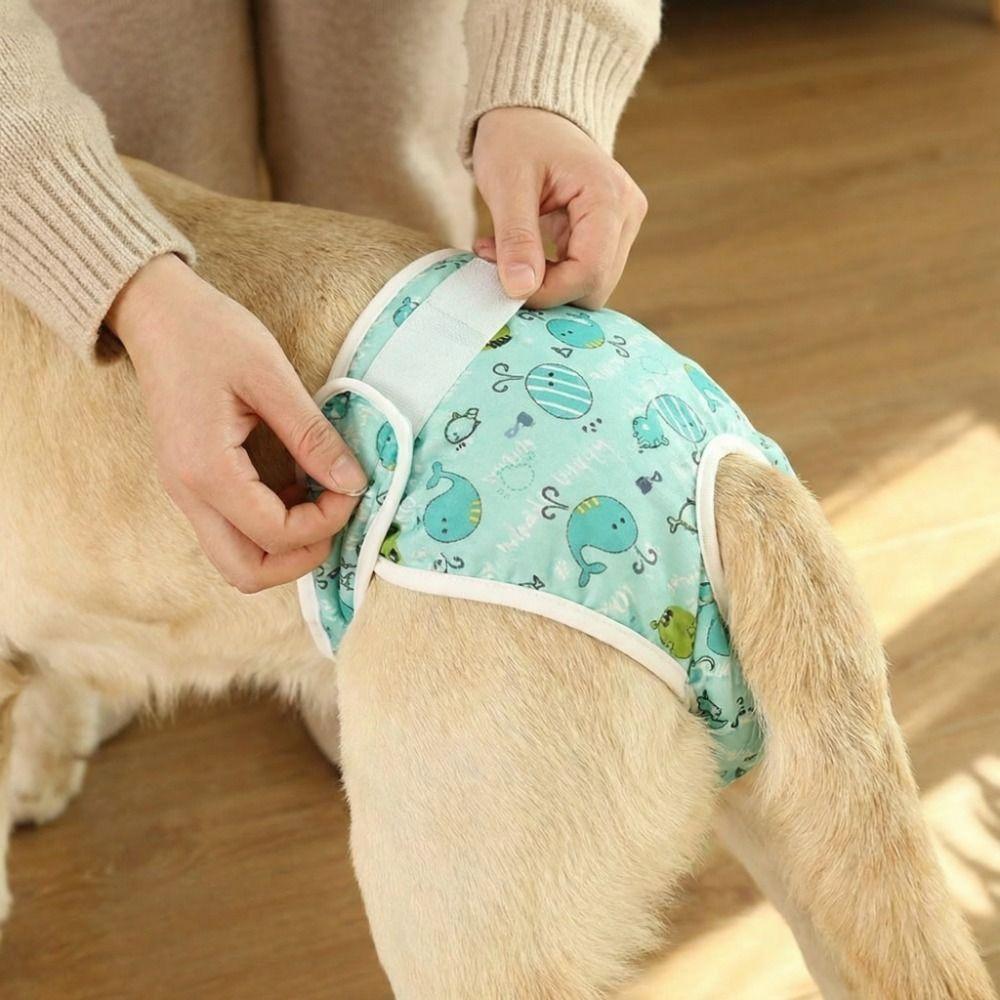 Cartoon Print Dog Physiological Pants Elastic Waist Dog Sanitary Panties  Physiological Safety