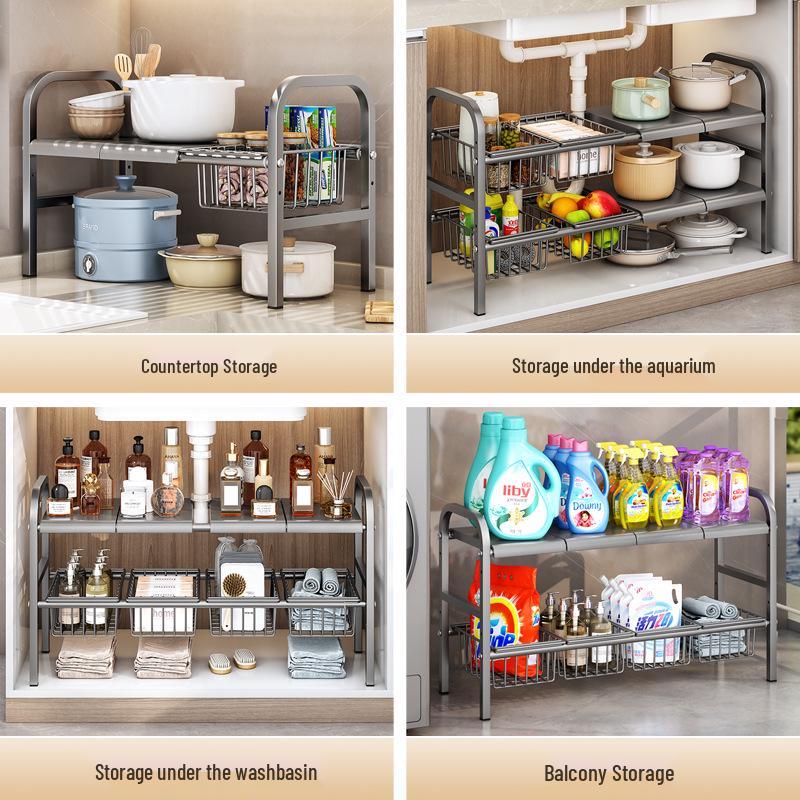Popular Retractable Under-Sink Organizer & Pot Rack