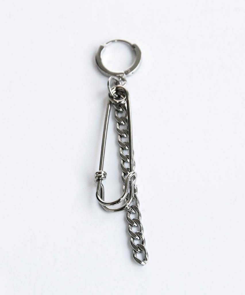 Wanderingyouth Chain Safety Pin Earrings