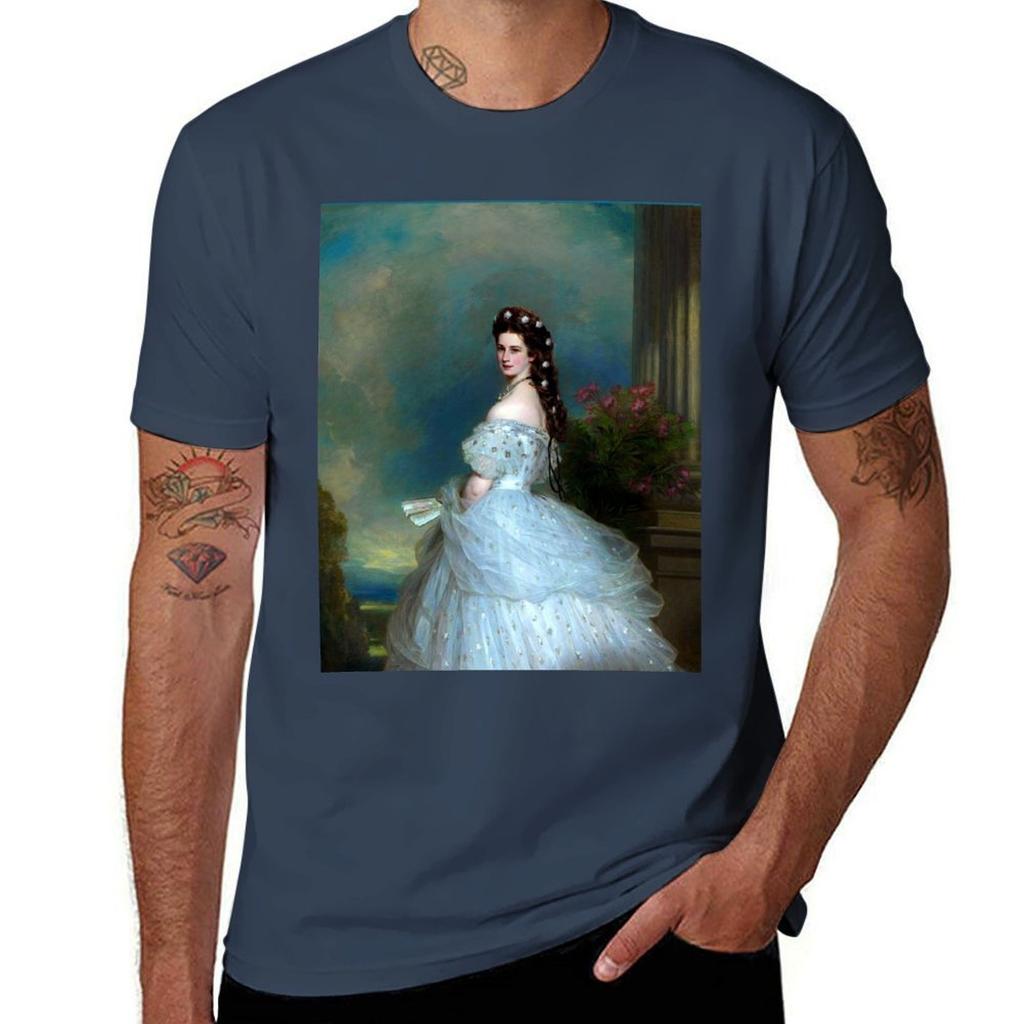 Portrait Of Empress Elisabeth Of Austria By Franz Xaver Winterhalterthe Bavarian Rose Empress Sissi Ceremonial Portr Tshirt