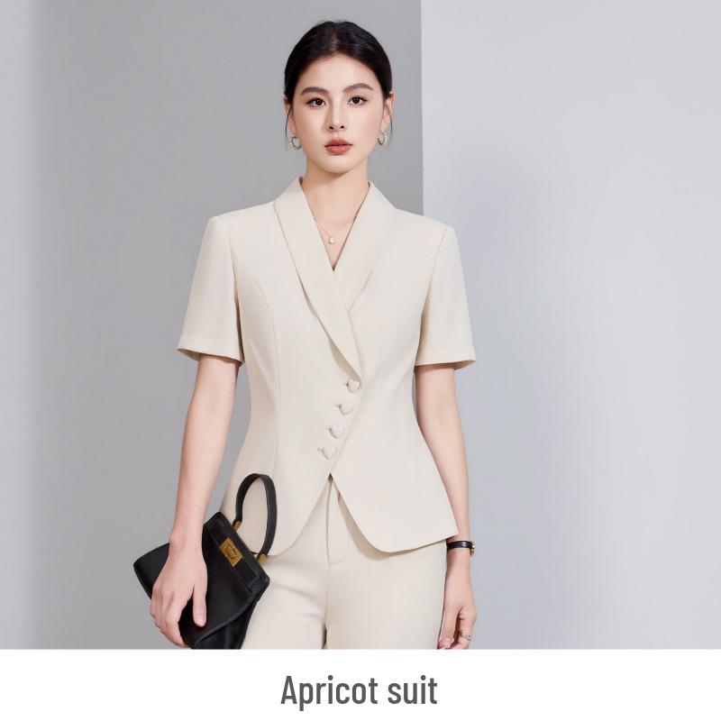 Elegant Women's Summer Suit: Professional Two-Piece Skirt Set for Salon Work