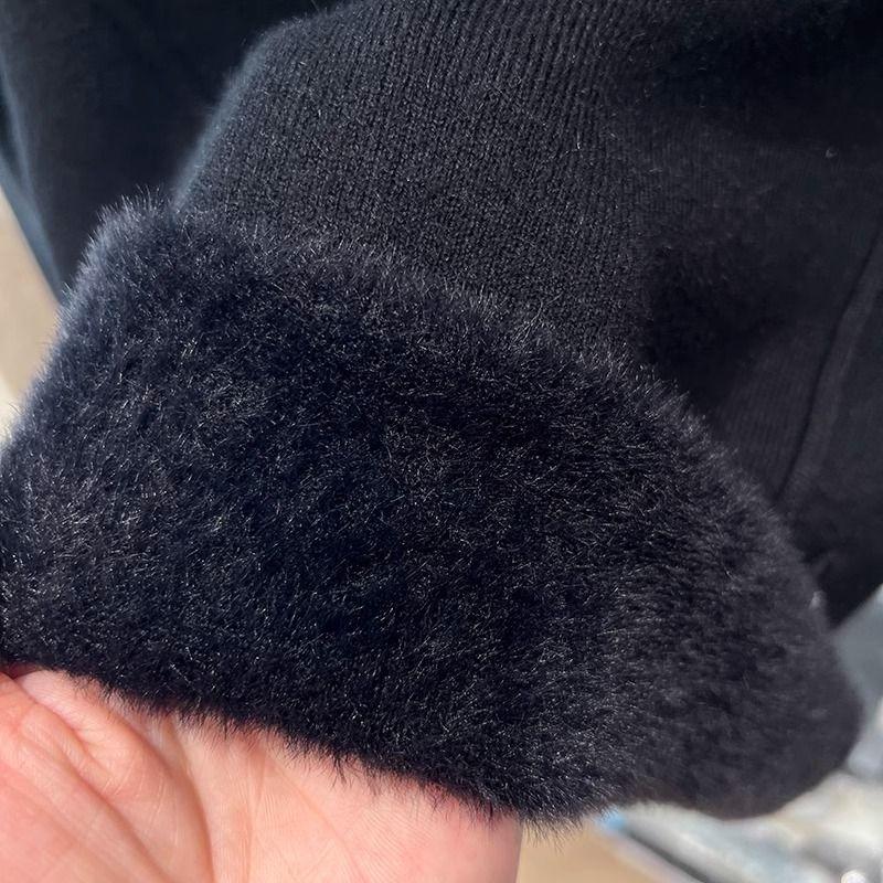 Vintage Fleece Thickened Turtleneck Sweater Women's Autumn Winter Solid Design Fashion Warmth Integrated Velvet Inner Pullover Base Tops