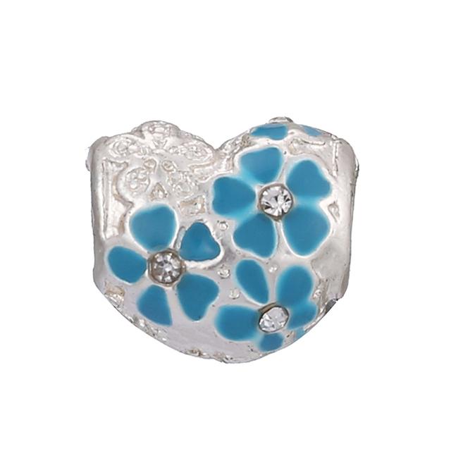 4pcs Sale Romantic Style Enamel Love Heart Charms Beads Fit Original Bracelets Necklaces For Women Girlfriend Jewelry Making